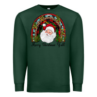 Sports Green merry christmas y'all rainbow Premium Sweatshirt - JahusDesignShop