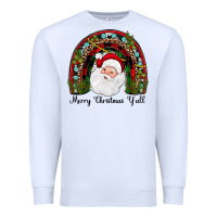 White merry christmas y'all rainbow Premium Sweatshirt - JahusDesignShop