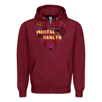 Burgundy mental health matters Zipper Hoodie - JahusDesignShop