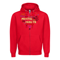Red mental health matters Zipper Hoodie - JahusDesignShop