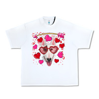 White Valentine's day  bull terrier Urban Heavy Tee - RanaPortraitStore