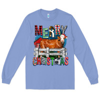 Colony Blue merry christmas simmental cow Long Sleeve Tee - FaDigitalArtStudio
