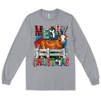 Heather Grey merry christmas simmental cow Long Sleeve Tee - FaDigitalArtStudio