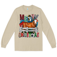Mushroom merry christmas simmental cow Long Sleeve Tee - FaDigitalArtStudio
