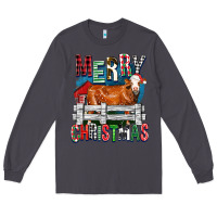 Smoke merry christmas simmental cow Long Sleeve Tee - FaDigitalArtStudio