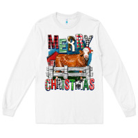 White merry christmas simmental cow Long Sleeve Tee - FaDigitalArtStudio