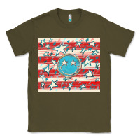 Army Green America flag smiley  tumbler Classic Tee - HowdyJamesFarm