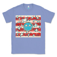 Colony Blue America flag smiley  tumbler Classic Tee - HowdyJamesFarm