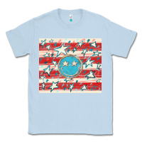 Dusty Blue America flag smiley  tumbler Classic Tee - HowdyJamesFarm