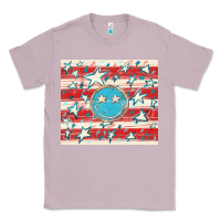 Lilac America flag smiley  tumbler Classic Tee - HowdyJamesFarm