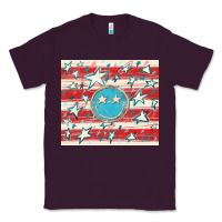Plum America flag smiley  tumbler Classic Tee - HowdyJamesFarm