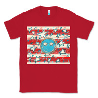 Red America flag smiley  tumbler Classic Tee - HowdyJamesFarm