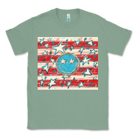 Sage America flag smiley  tumbler Classic Tee - HowdyJamesFarm
