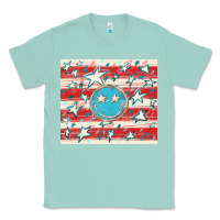 Seafoam America flag smiley  tumbler Classic Tee - HowdyJamesFarm