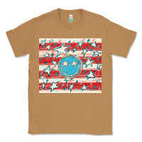 Toasted Coconut America flag smiley  tumbler Classic Tee - HowdyJamesFarm