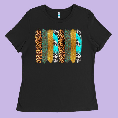 Western Brushstrokes Ladies Tee Designed By Oliviacreatesart