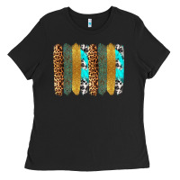 Black western brushstrokes Ladies Tee - OliviaCreatesArt