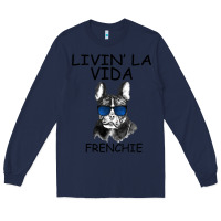 Navy Livin' la vida Frenchie Long Sleeve Tee - Bettercallsaul