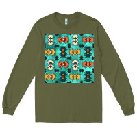 Army Green native american aztec seamless pattern 3 Long Sleeve Tee - BundleAndBundleShop