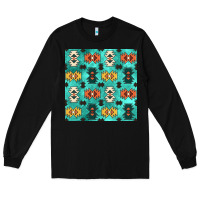 Black native american aztec seamless pattern 3 Long Sleeve Tee - BundleAndBundleShop