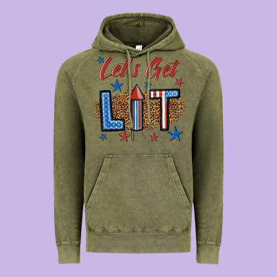 Let's Get Lit 1 Vintage Hoodie Designed By Bundleandbundleshop
