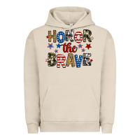 Pigment French Oak honor the brave Urban Hoodie - RanaPortraitStore