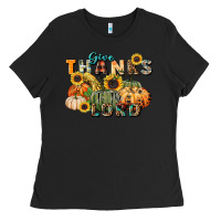 Black give thanks to the lord Ladies Tee - FaDigitalArtStudio