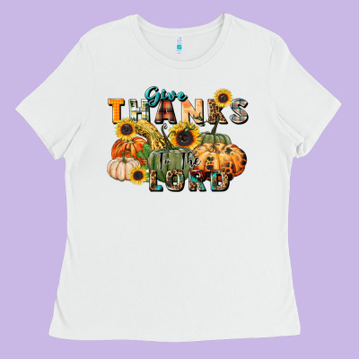 Give Thanks To The Lord Ladies Tee Designed By Fadigitalartstudio