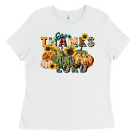 White give thanks to the lord Ladies Tee - FaDigitalArtStudio