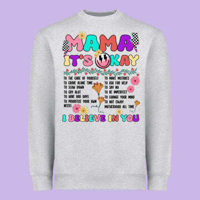 Mama It's Okay Heavyweight Sweatshirt Designed By Jahusdesignshop