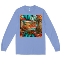 Western Thanksgiving Seamless Pattern Long Sleeve Tee | Teevron