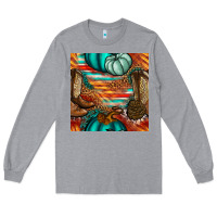 Heather Grey western thanksgiving seamless pattern Long Sleeve Tee - BundleAndBundleShop