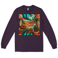 Plum western thanksgiving seamless pattern Long Sleeve Tee - BundleAndBundleShop
