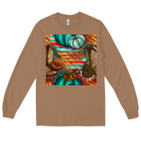 Toasted Coconut western thanksgiving seamless pattern Long Sleeve Tee - BundleAndBundleShop