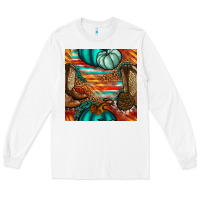 White western thanksgiving seamless pattern Long Sleeve Tee - BundleAndBundleShop