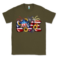 Army Green Love 4th of july Classic Tee - CowGirlArtShop