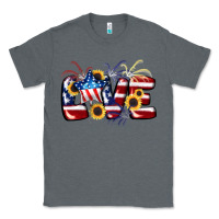 Charcoal Heather Love 4th of july Classic Tee - CowGirlArtShop