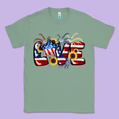 Love 4th Of July Classic Tee Designed By Cowgirlartshop