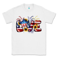 White Love 4th of july Classic Tee - CowGirlArtShop