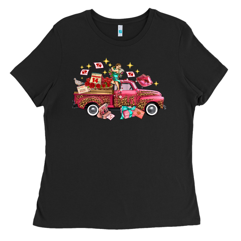 Western Valentines Day Truck Photography Love Side Ladies Tee by FaDigitalArtStudio | Teevron