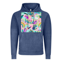 Vintage Denim hello kindergarten seamless pattern Vintage Hoodie - BundleAndBundleShop