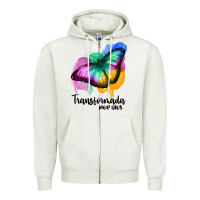 Oatmeal Heather transformada por dios Zipper Hoodie - JahusDesignShop