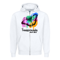 White transformada por dios Zipper Hoodie - JahusDesignShop