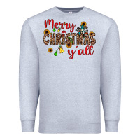 Heather Grey merry christmas y'all Premium Sweatshirt - JahusDesignShop