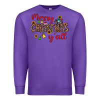 Purple merry christmas y'all Premium Sweatshirt - JahusDesignShop