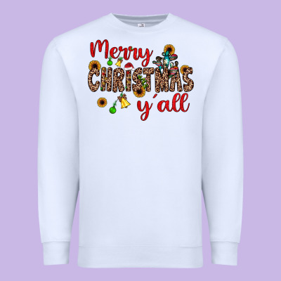 Merry Christmas Y'all Premium Sweatshirt Designed By Jahusdesignshop