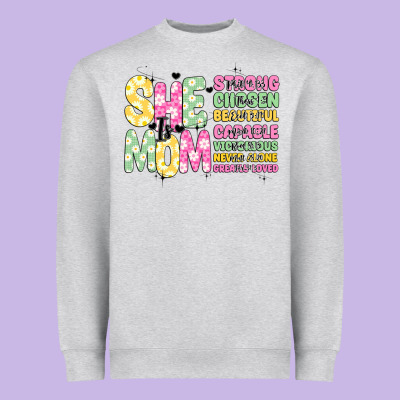 She Is Mom Heavyweight Sweatshirt Designed By Jahusdesignshop