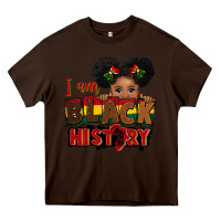 Chocolate Brown i am black history black girl peekaboo juneteenth Heavy Core Tee - CowGirlArtShop