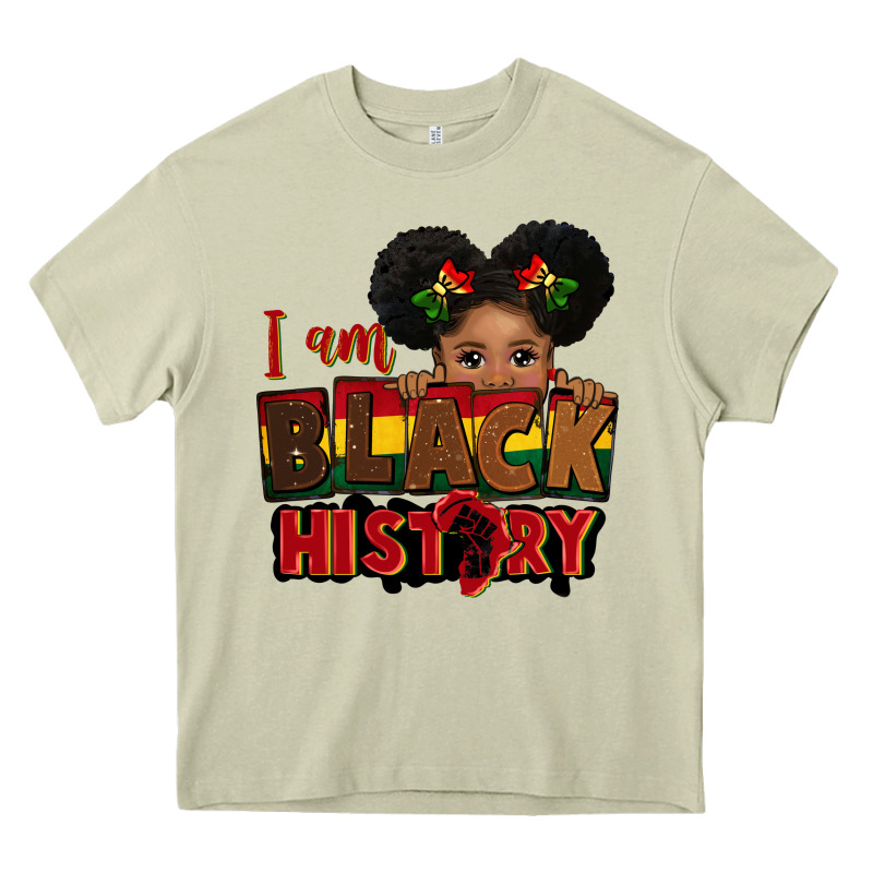 I Am Black History Black Girl Peekaboo Juneteenth Heavy Core Tee by CowGirlArtShop | Teevron