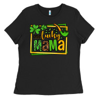 Black One lucky mama St. Patrick's Ladies Tee - OliviaCreatesArt